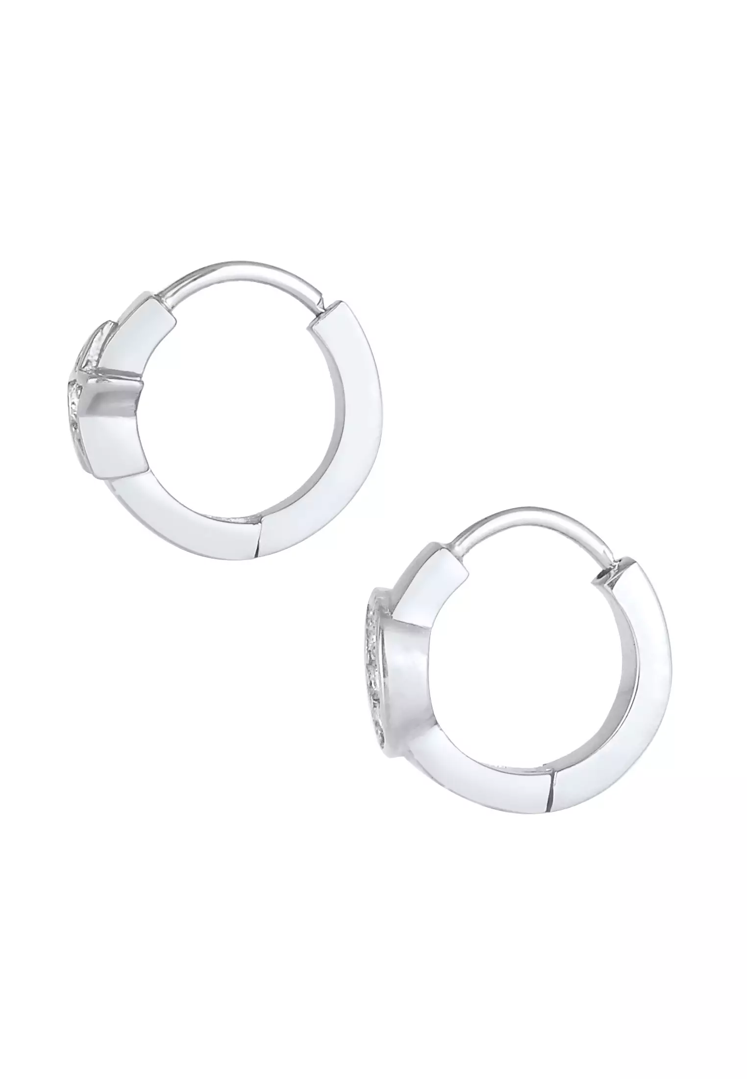 Earrings Hoops Stars Moon Astro Look Crystals