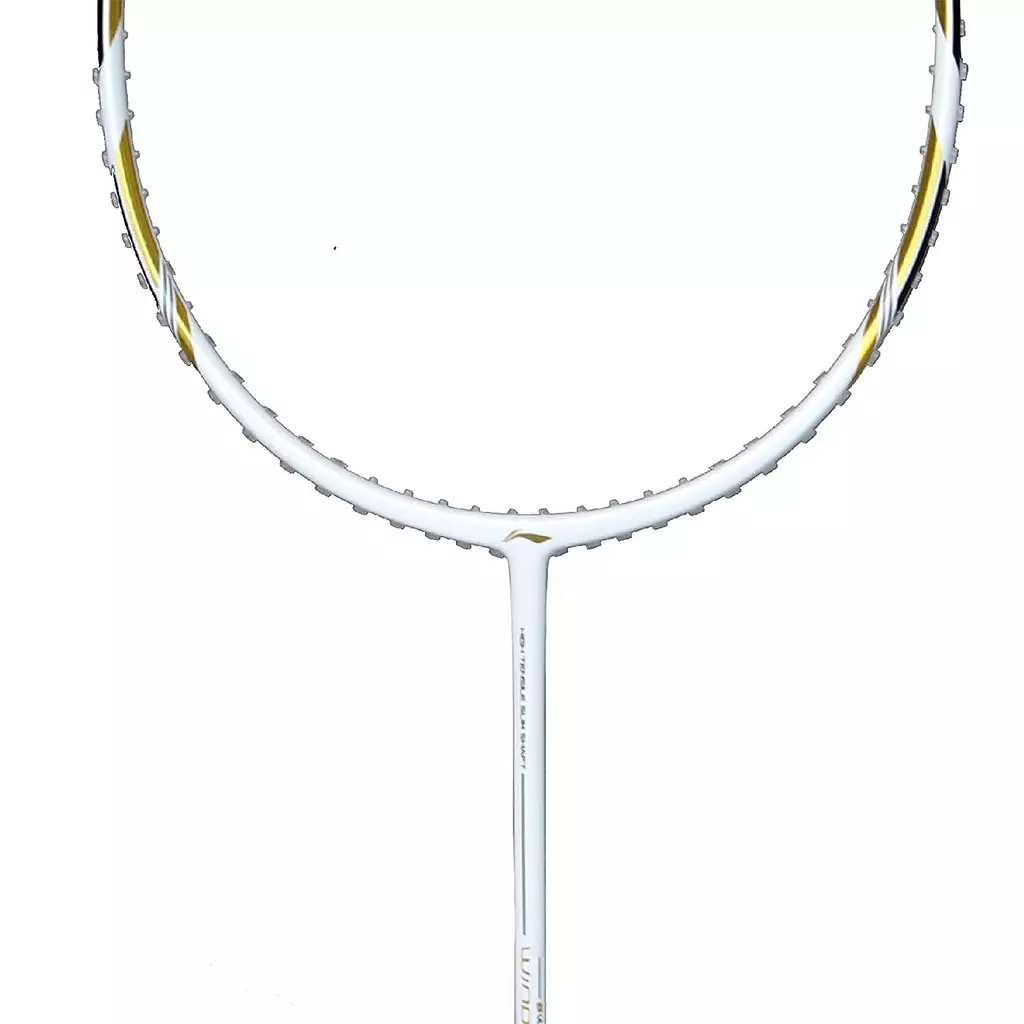 Li-Ning Badminton Racket Windstorm 78+ White/Gold/Black - AYPP504-4 Free Cover Kain + String