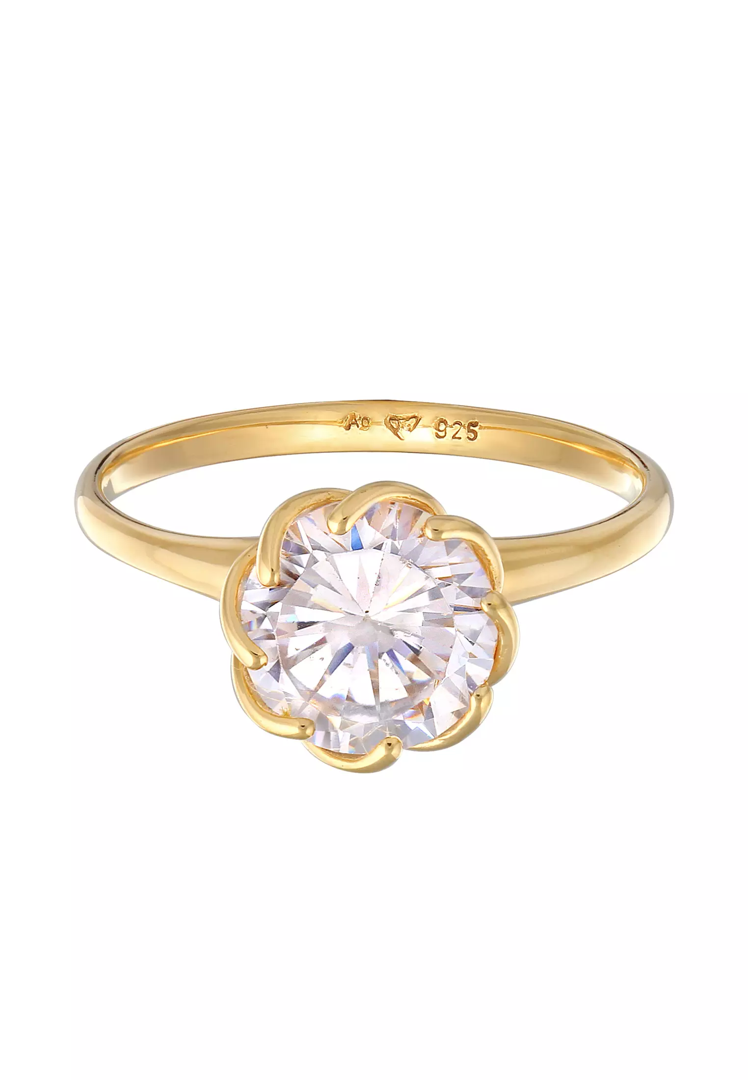 Gold plated solitaire rings sale