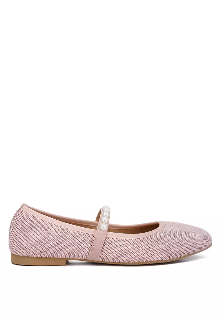 Discount on London Rag  shoes - SKU: Pink Pearl Embellished Ballerina Flats