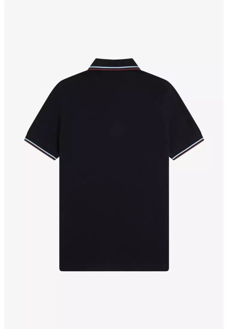 Fred Perry M3600 Twin Tipped Fred Perry Shirt (Black / Ball Boy Blue / Oxblood)