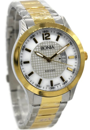 Bonia Rosso B10061-1152 Jam Tangan Pria Stainless Steel Silver Kombinasi Gold