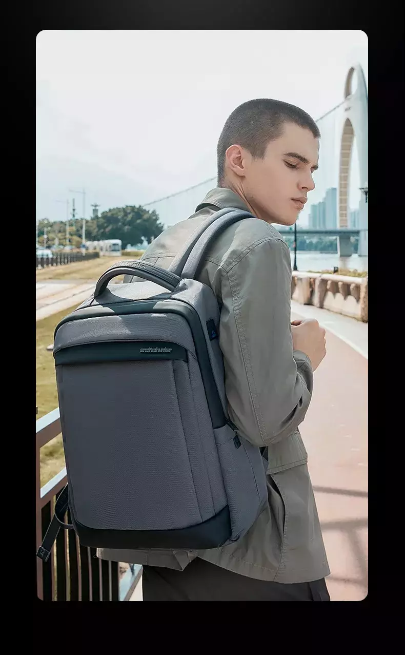 Arctic Hunter B00478 Tas Ransel Backpack Laptop Kerja pria 15.6 Inch - GREY