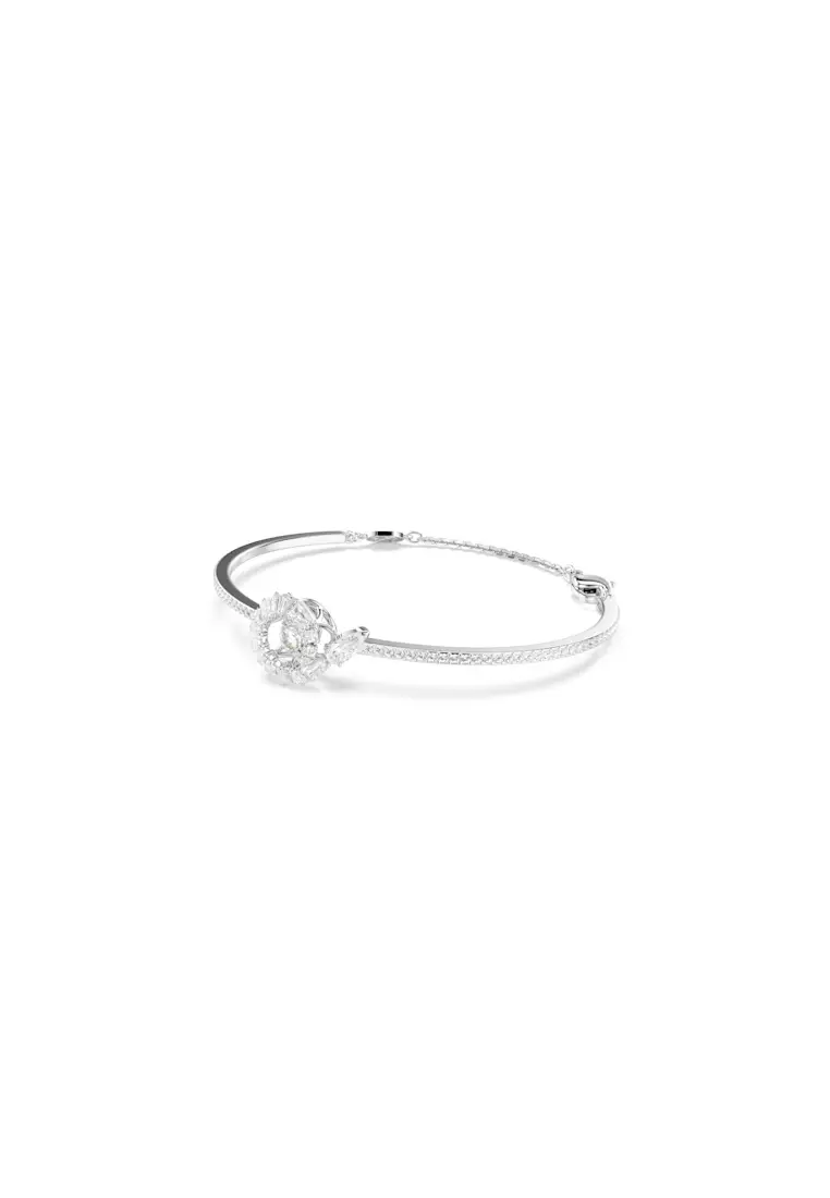 Snake bracelet, Mixed cuts, Year of the Snake, White, Rhodium plated