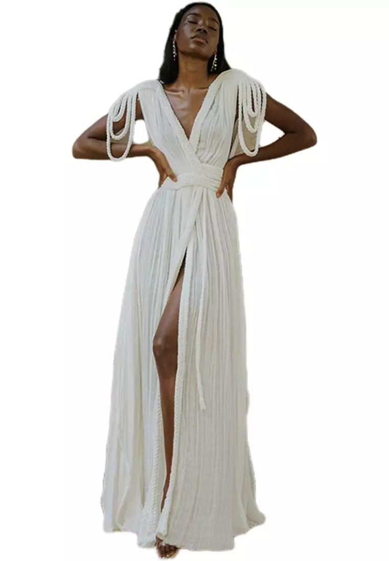 2024 New Women's Off Shoulder Sexy Loose Beach Skirt CA24061810W