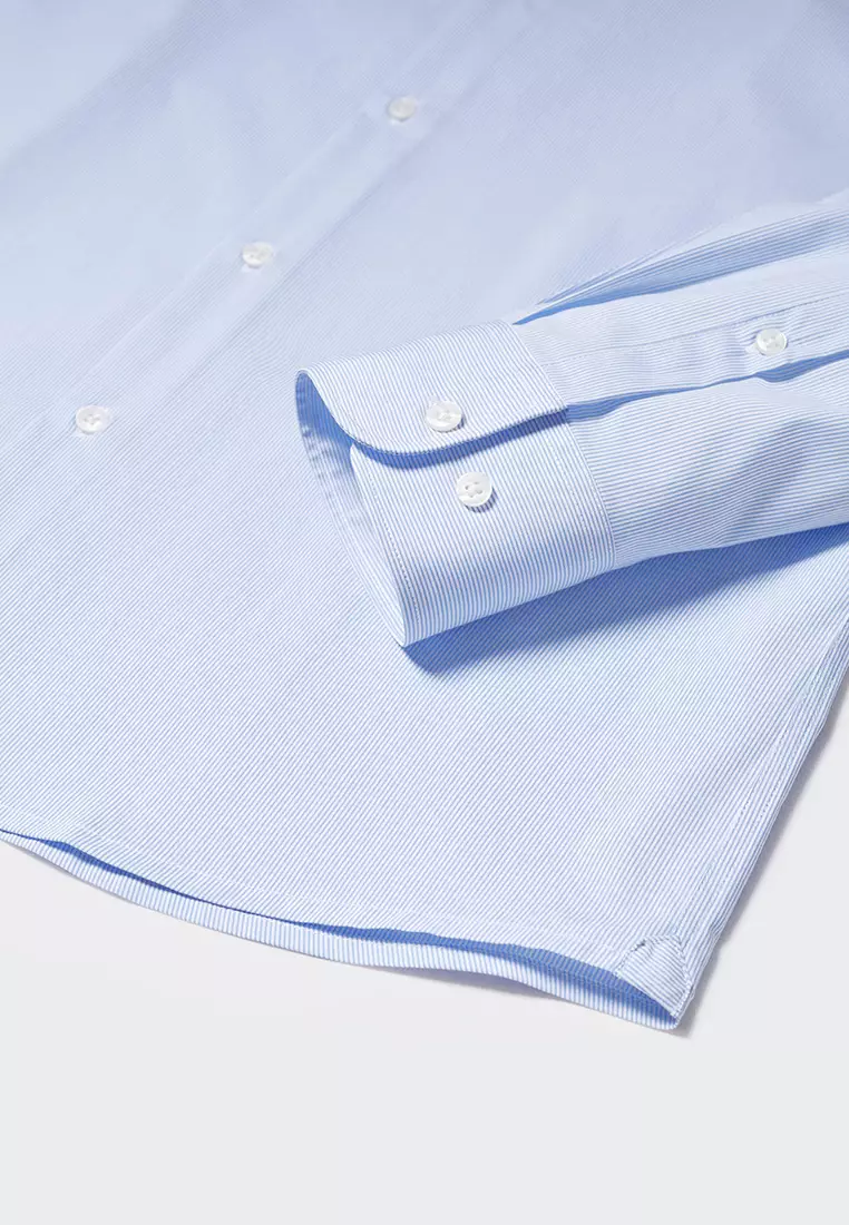 Slim Fit Striped Cotton Shirt