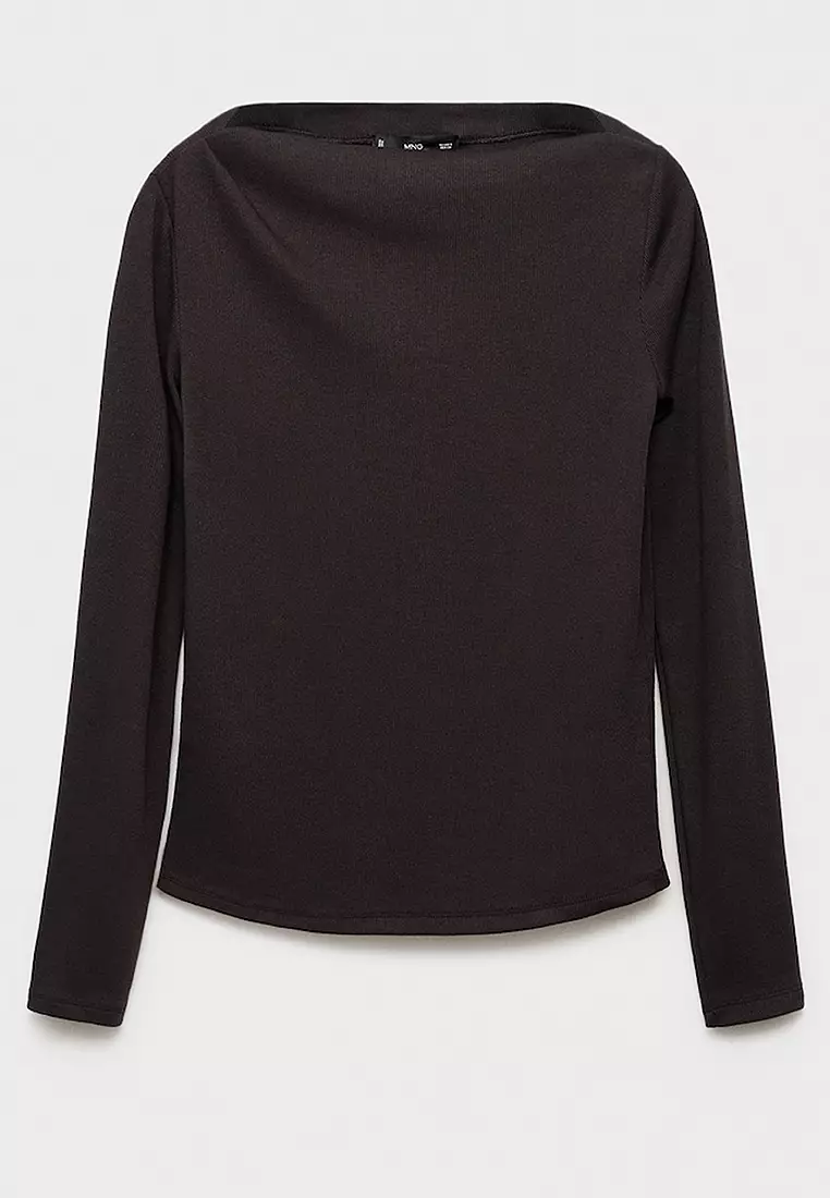 Long-Sleeved Boat-Neck T-Shirt