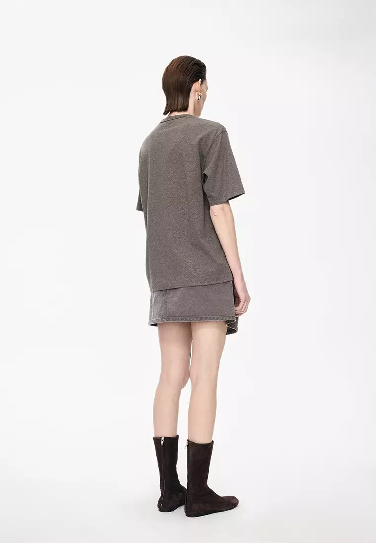 [Light Formal] Imported Italian Colored Cow A-line Short Skirt