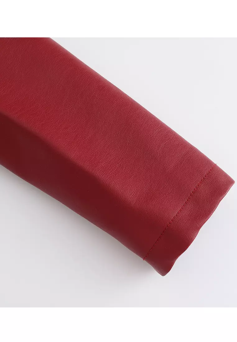 Cropped Faux Leather Jacket AD-D25