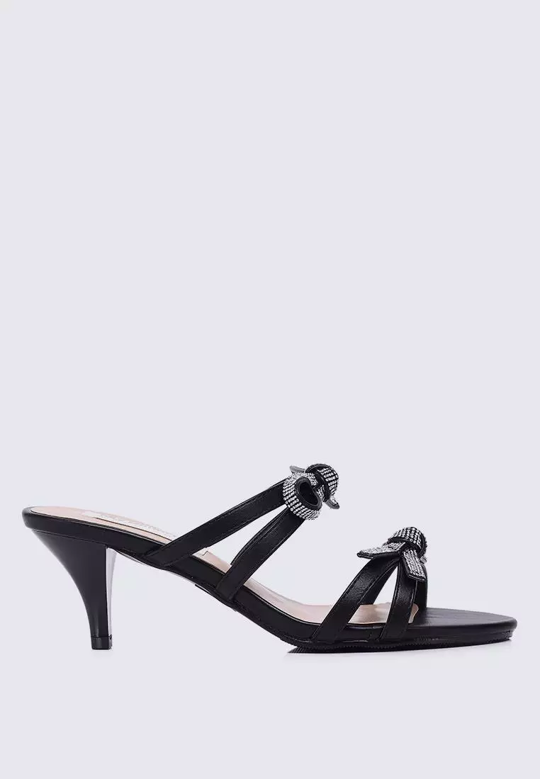 Discount on My Ballerine  shoes - SKU: My Ballerine Crystal Comfy Heels In Black