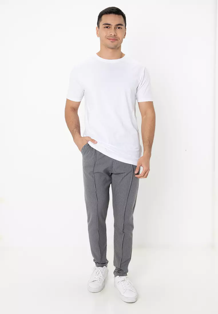 Pinstripe Seam Detail Pants