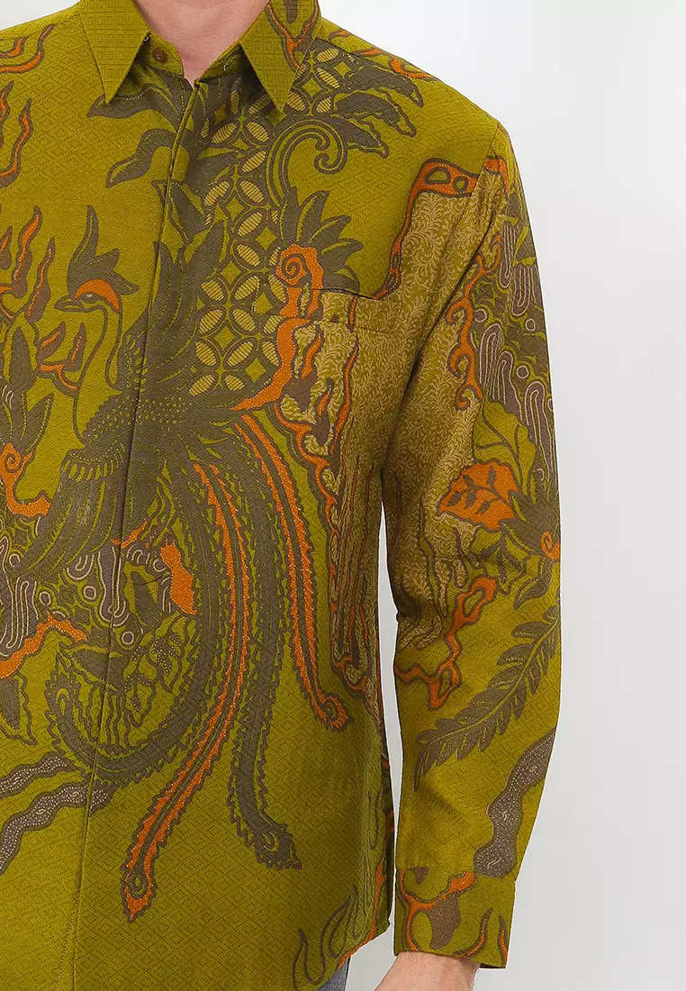 Batik Talenta Exclusive Lengan Panjng Dobby Katun Halus Green Pekat