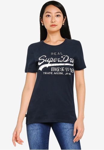 Superdry navy Vintage Label Infill Tee 17BB1AAD63D6D2GS_1