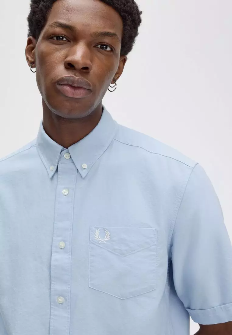 Fred Perry M8730 Oxford Shirt (Light Smoke)