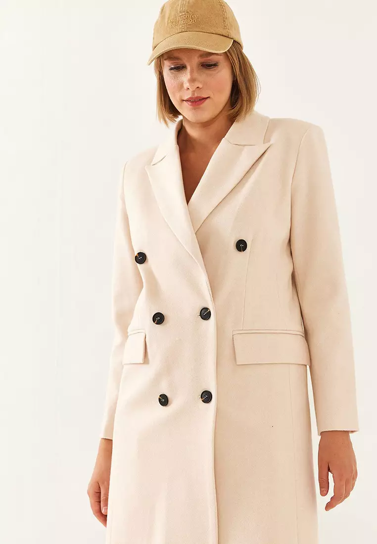Women's Buttoned Sleeve Cashmere Coat 8100 60351082