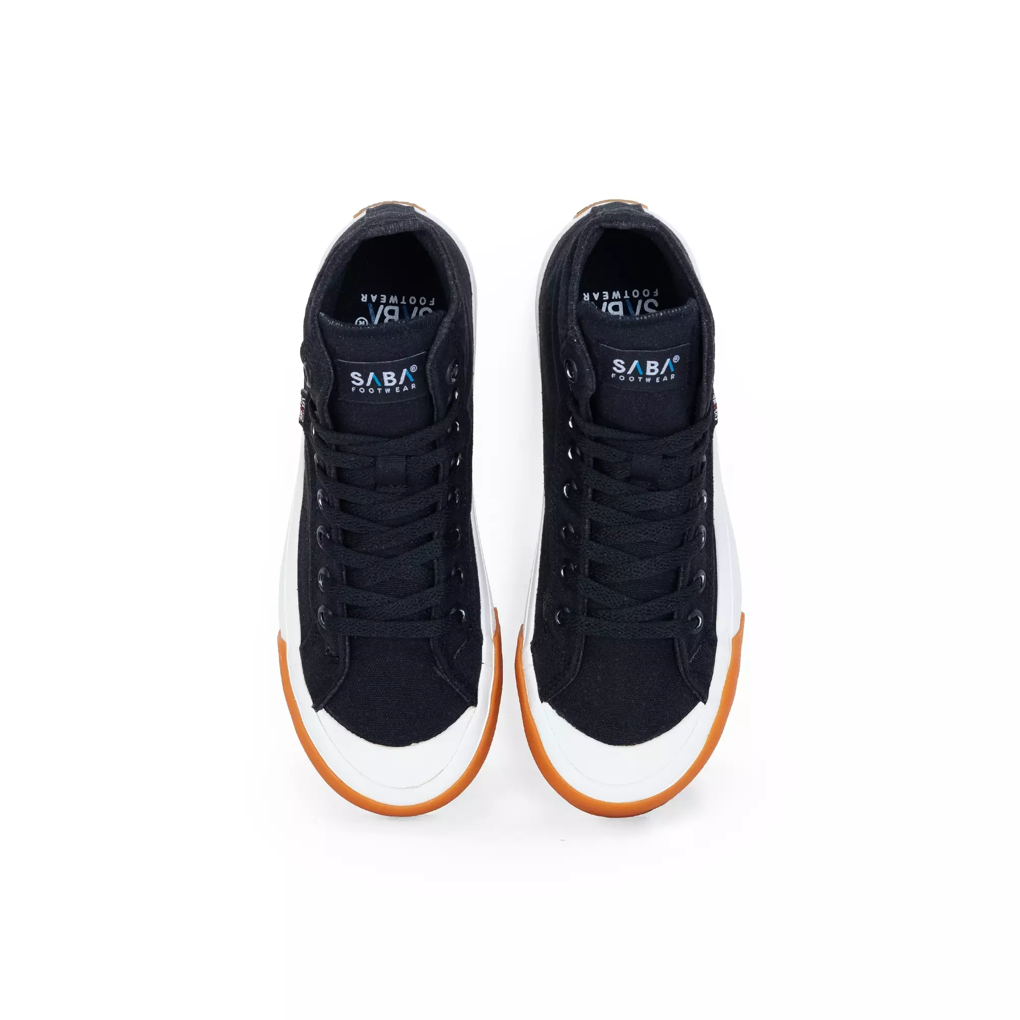 SABA Basic High Mono Black White - Sepatu Sneakers Casual Pria Wanita