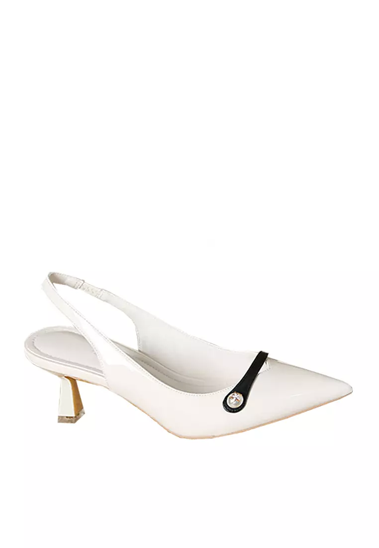 Discount on Twenty Eight Shoes  shoes - SKU: VANSA Shinny Patent Buckle Mid Heel Pumps VSW-H699-79