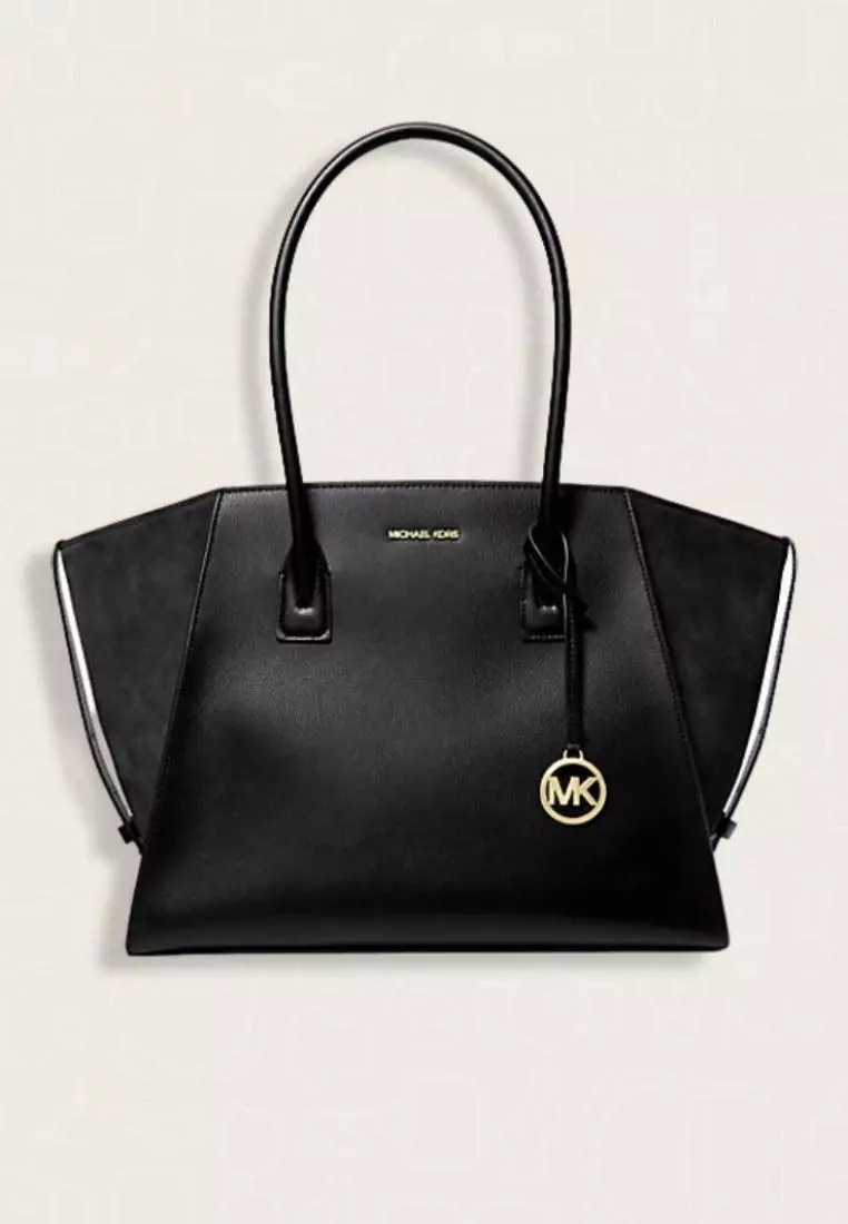 Michael Kors Avril Extra-Large Leather and Suede Tote Bag Black