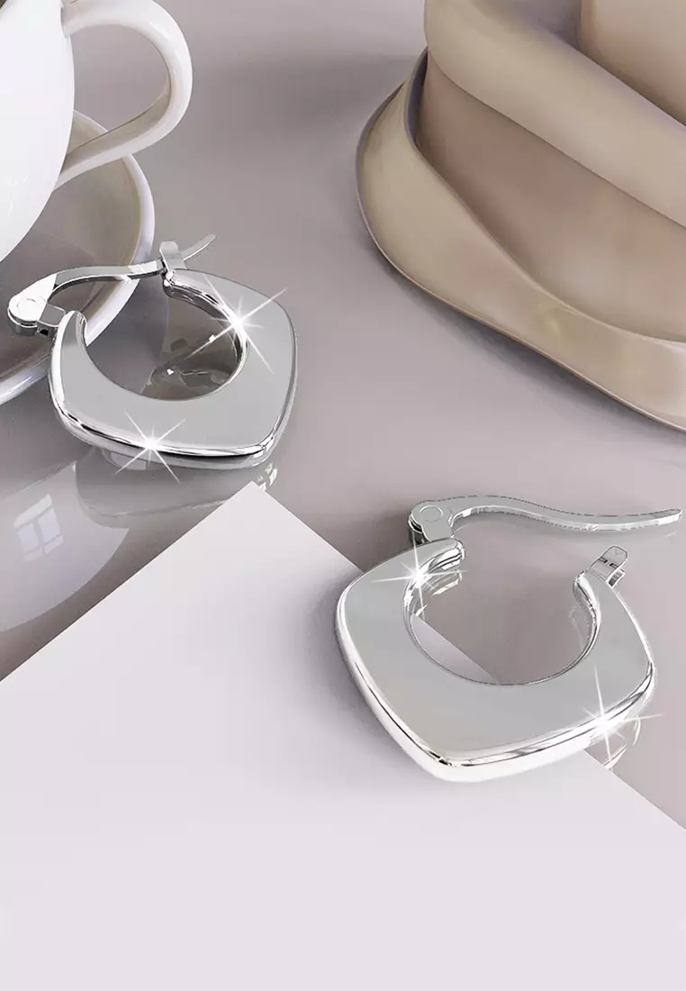 Sylvia White Gold Hoop Earrings