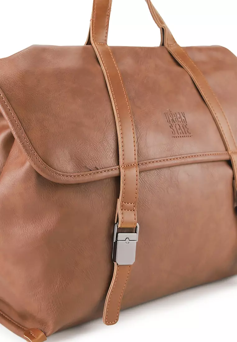 Distressed Leather Atlas Convertible Messenger Backpack