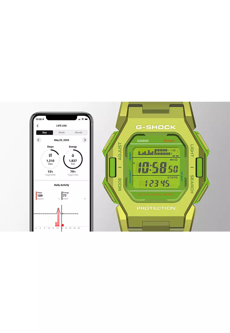 Casio G-Shock GD-B500S-3D Lime Green Resin Band - Jam Tangan Digital Pria