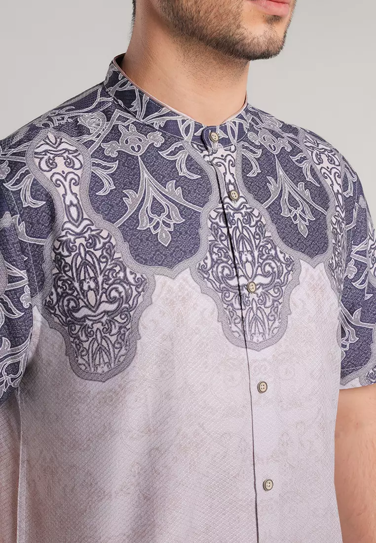 MOC - Kemeja Batik Shanghai Lengan Pendek Abraham - Khaki