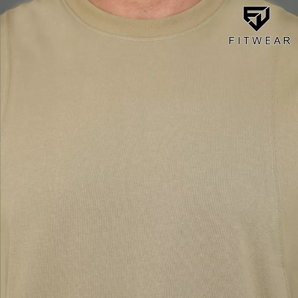 Fitwear Muscle Tee Olahraga Pria Fitwear ZAYAN COTTON ROUND NECKLINE - KHAKI