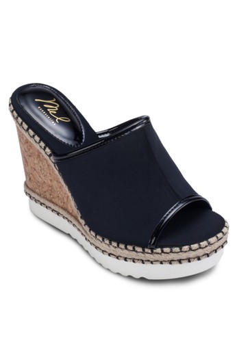 露趾zalora時尚購物網的koumi koumi寬帶楔形跟涼鞋, 女鞋, 楔形涼鞋