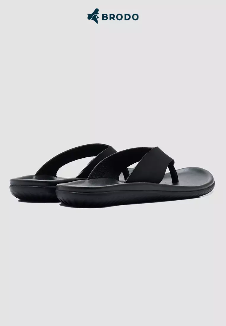 BRODO - Sandal Pria Flipper Full Black