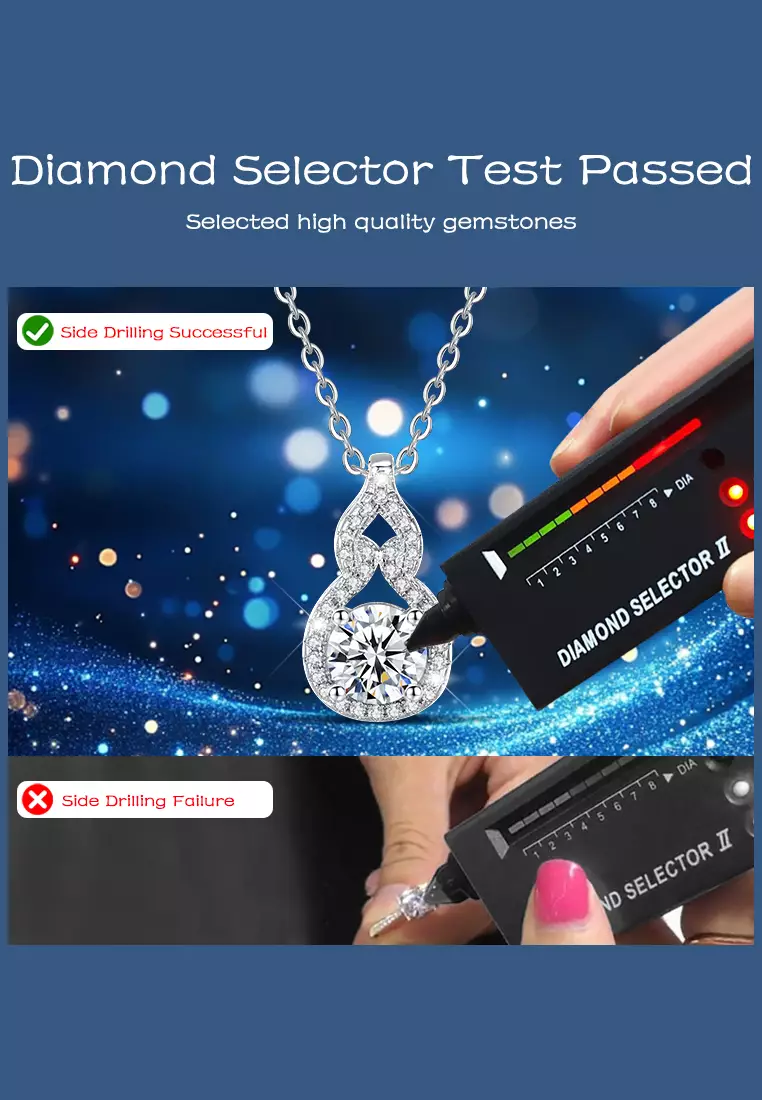 Kalung Wantia Berlian Korea Perhiasan Cewek Zirconia Original Dilapisi Platinum Necklaces pink