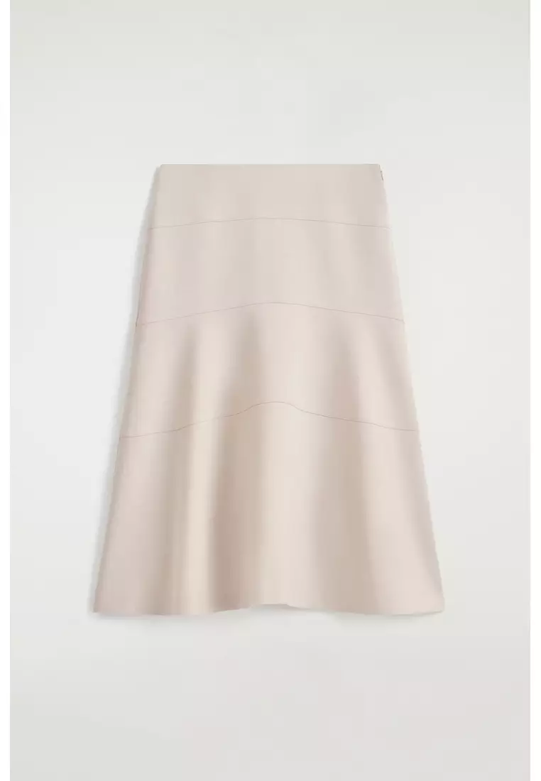 CURVED A-LINE MIDI SKIRT