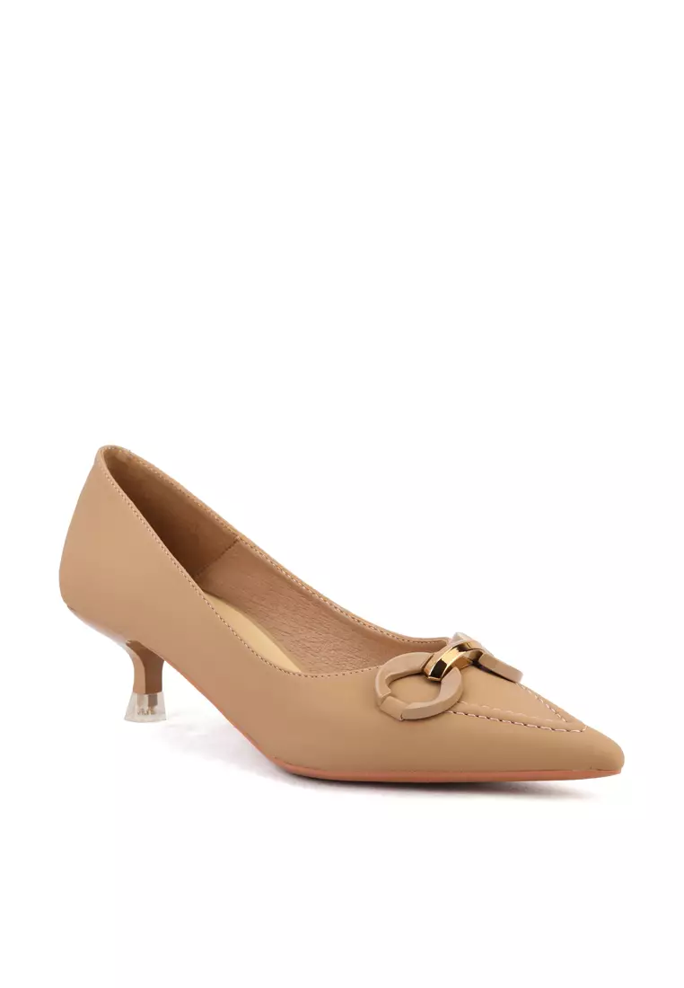 4CM Pointy Metal Buckle Pumps XJ3186-8