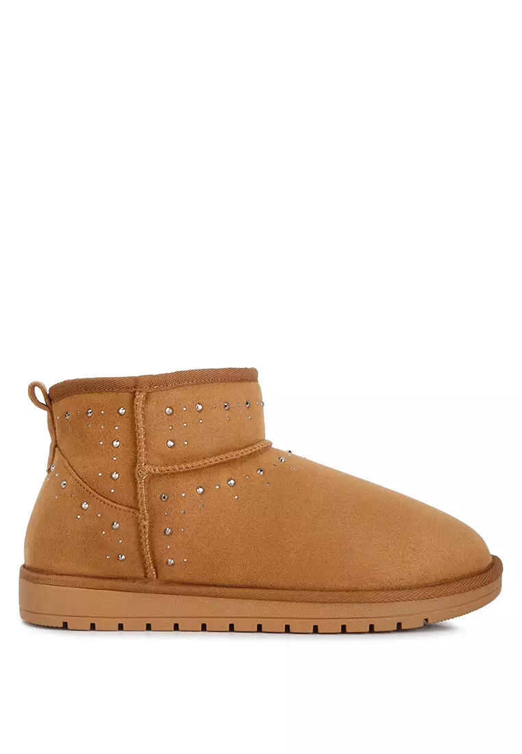 Discount on London Rag  shoes - SKU: Tan Rhinestone Embellished Boots