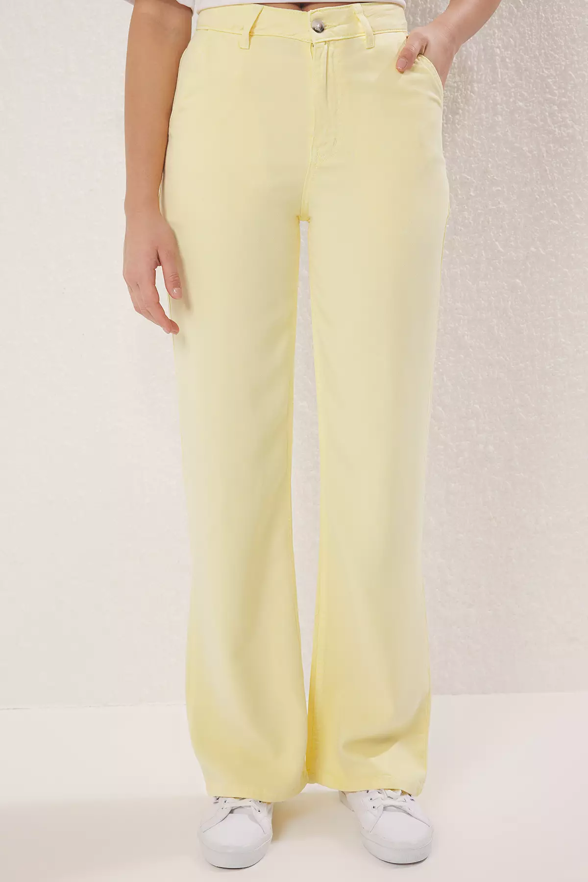 Yellow Low Waist Wide Leg Jeans