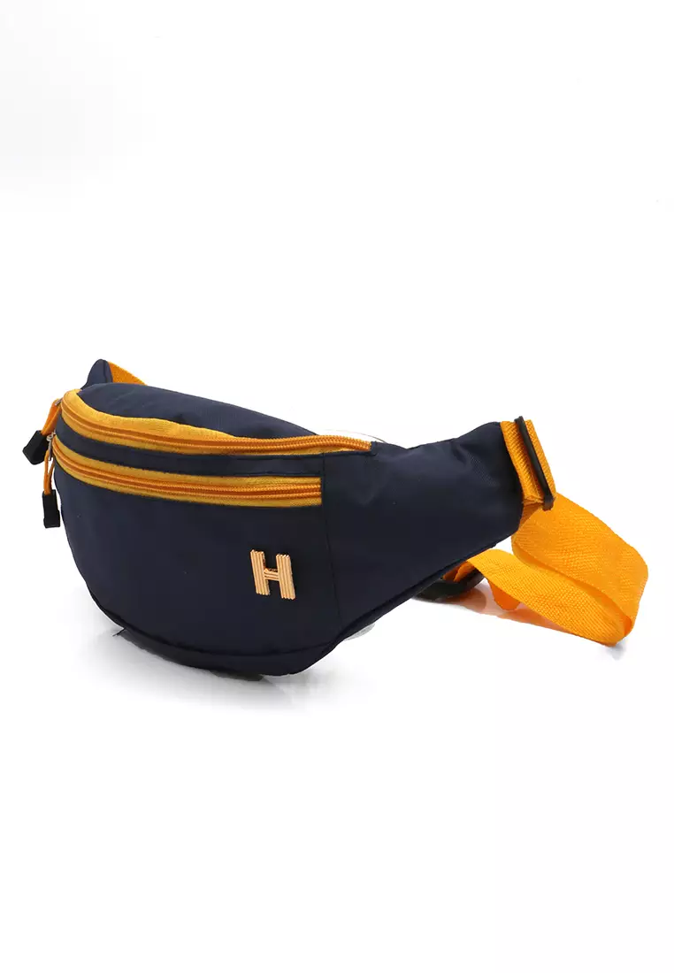 Noice Waisbag unisex Plain Casual Fashion Style Sport Large Storage Material Polyster ORIGINAL - Navy Yellow