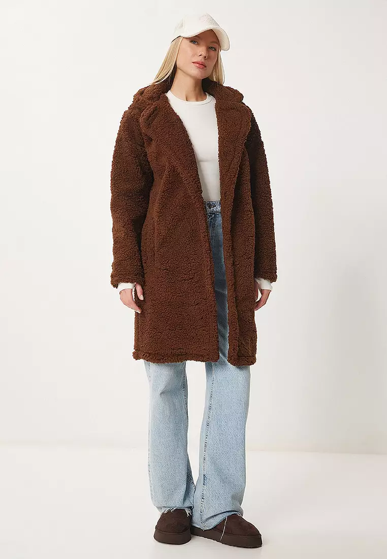 Lapel Plush Coat Firm