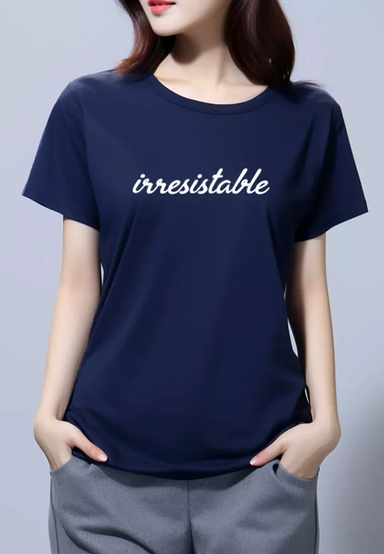 LT591I Kaos Wanita irresistable Navy
