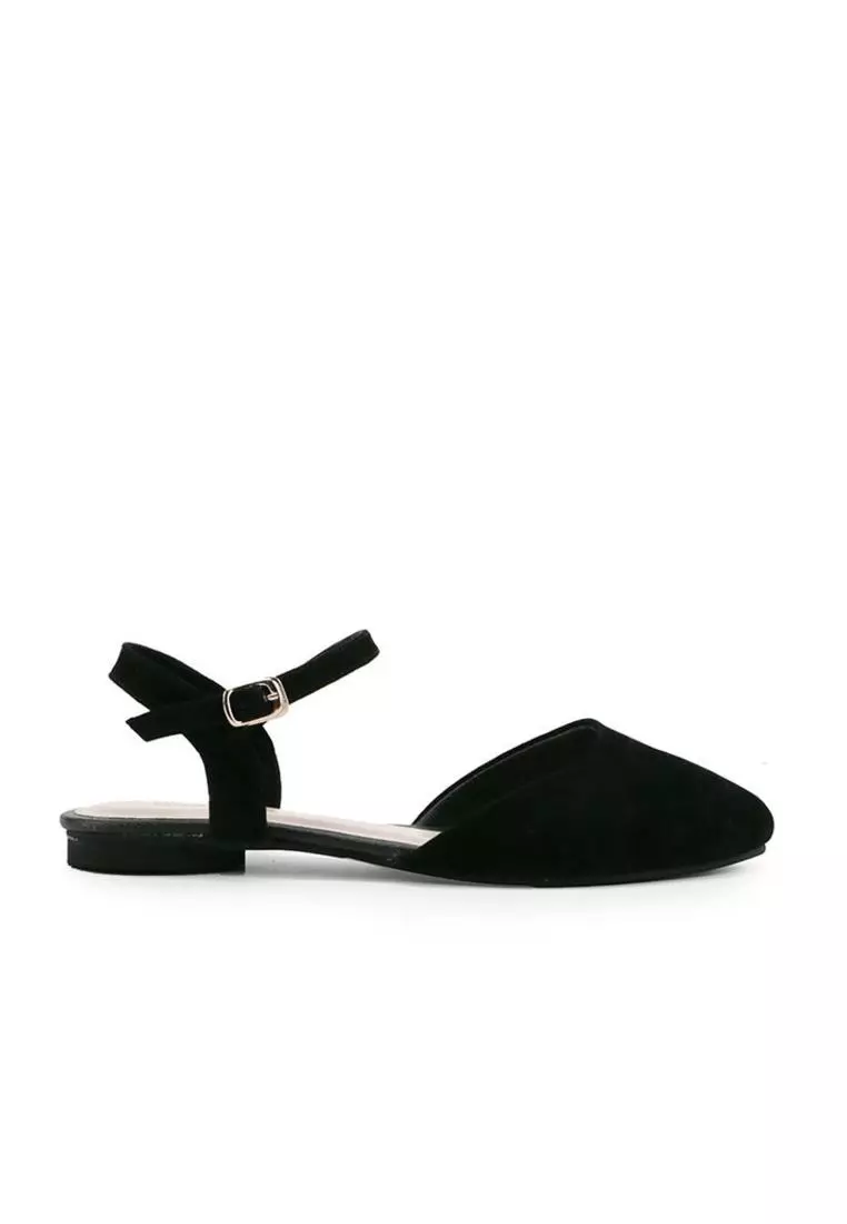 Perth Sepatu Sandal wanita Flat Slip On - Black