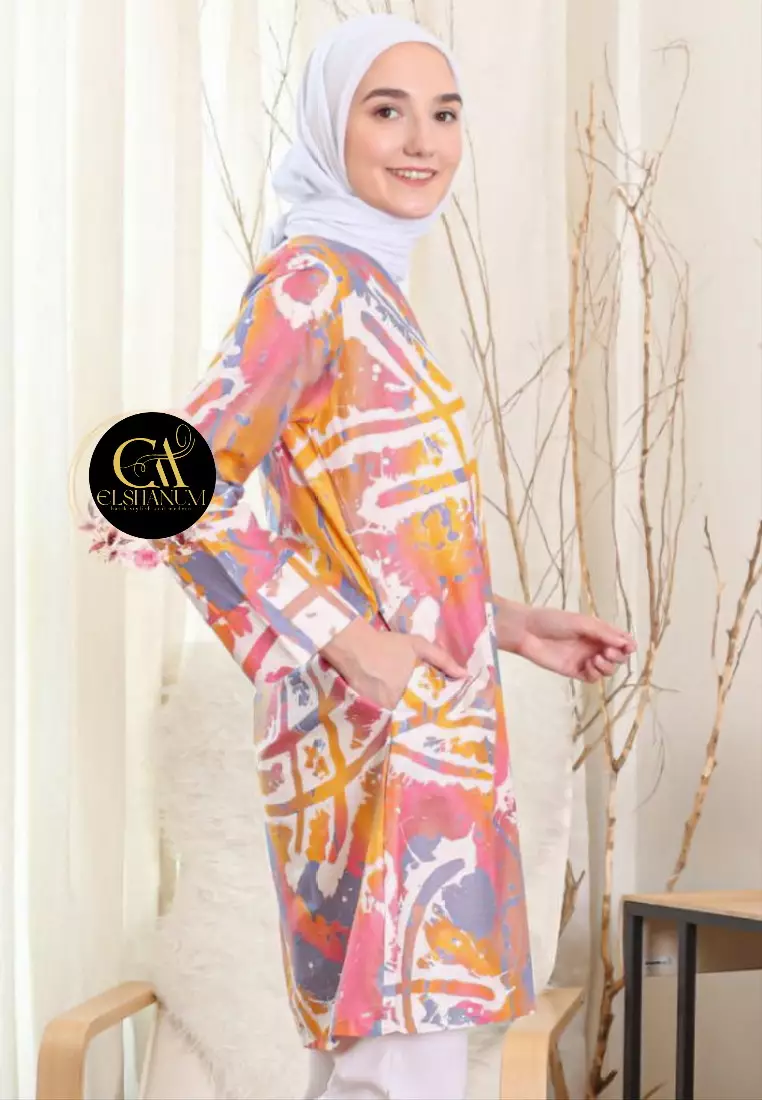 Anandita Tunik Batik Wanita Casual Modern Lengan Panjang