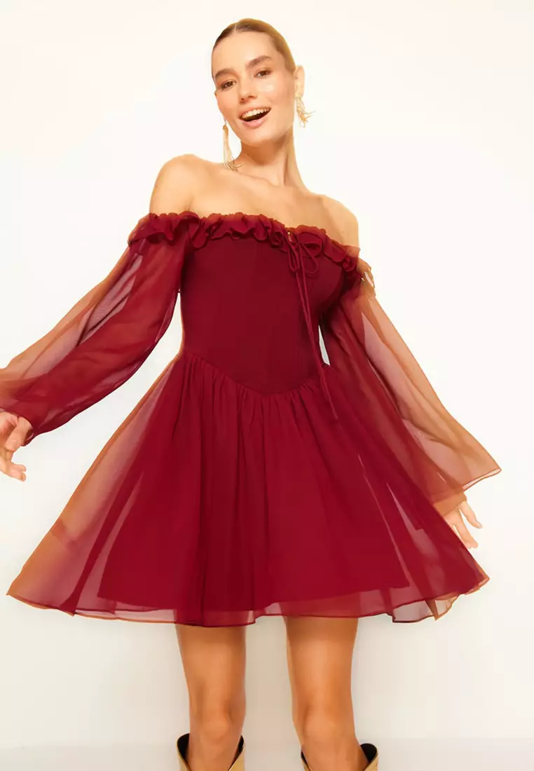 Buy Trendyol Chiffon Mini Dress Online | ZALORA Malaysia