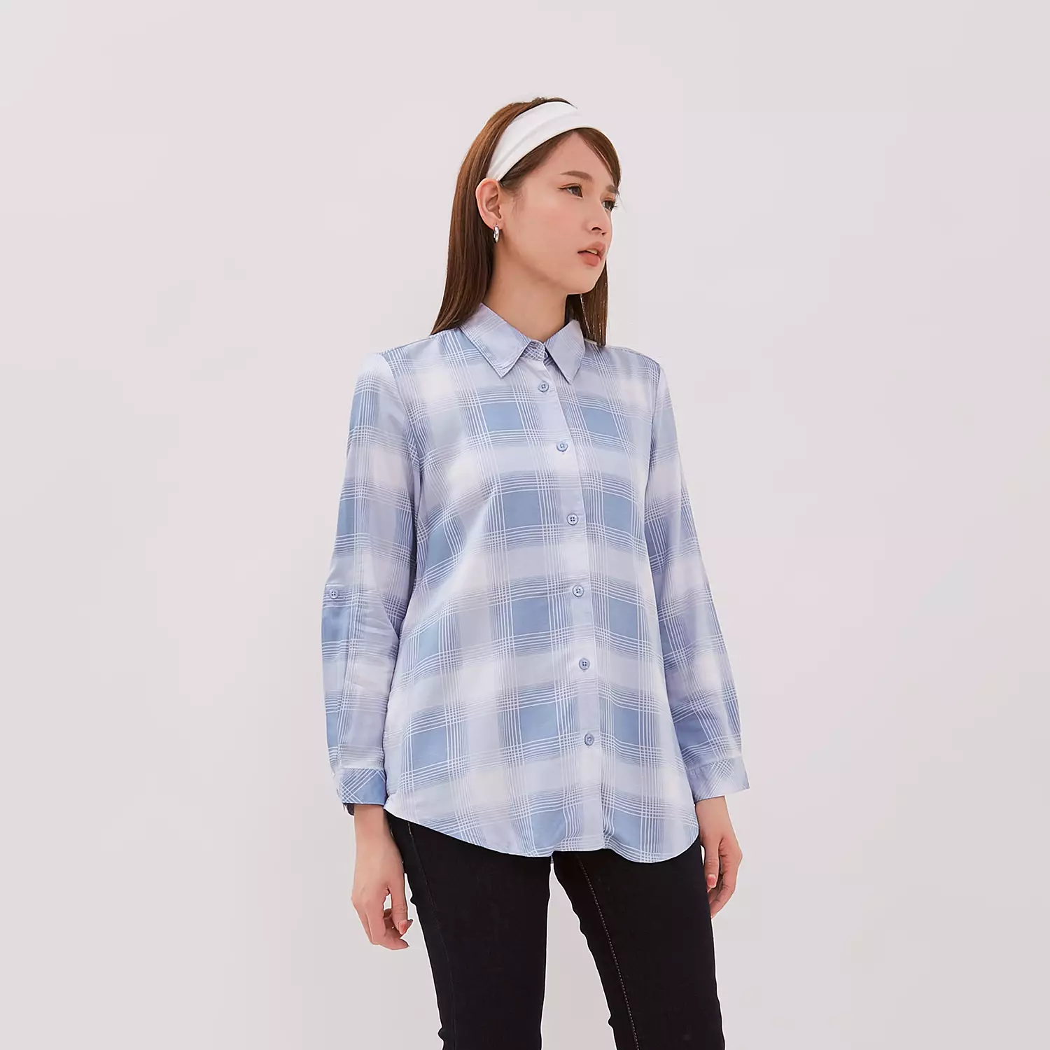 DUST Kemeja Andari Kotak Biru Comfease (D.116471)