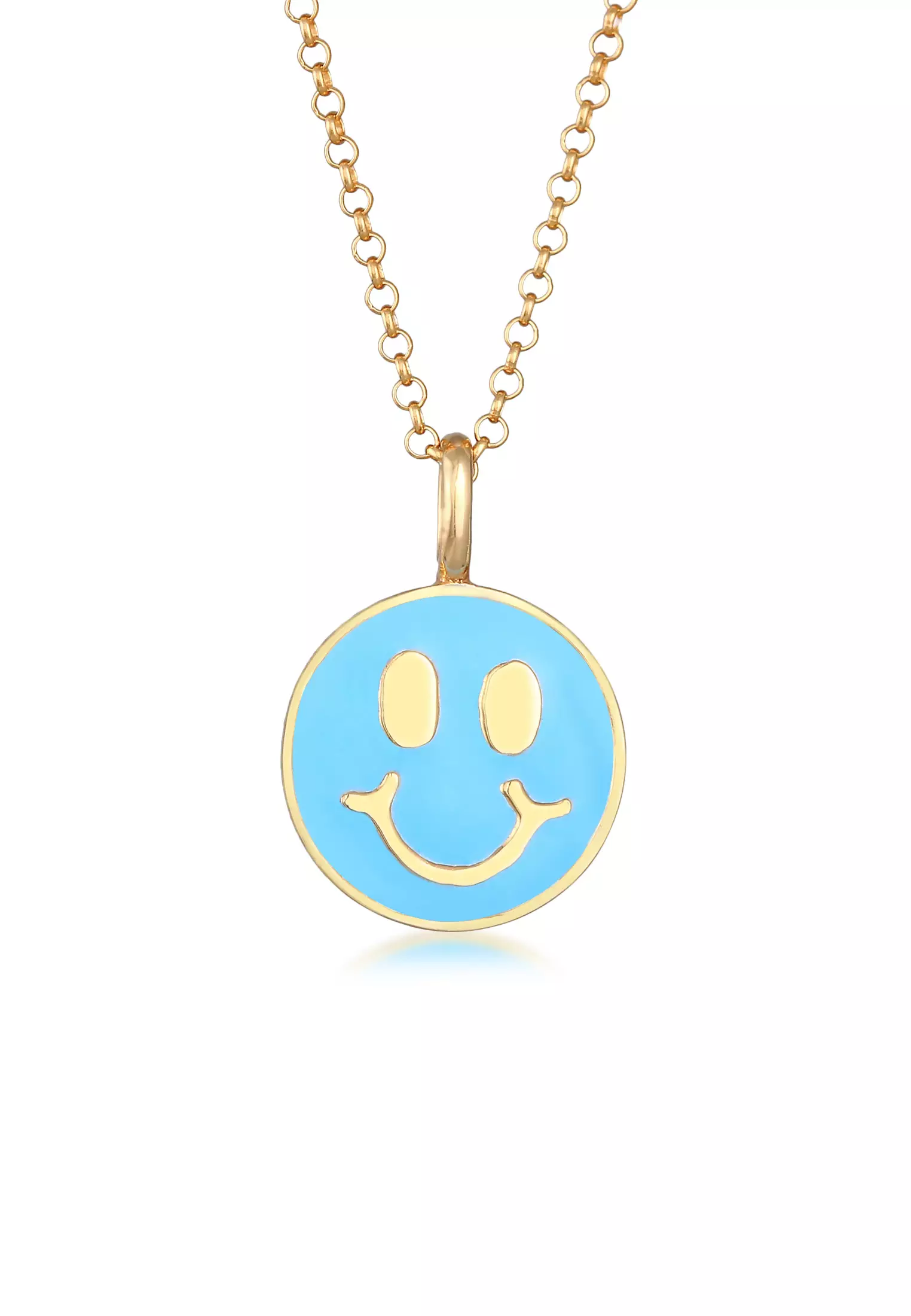 Gold smiley deals face pendant