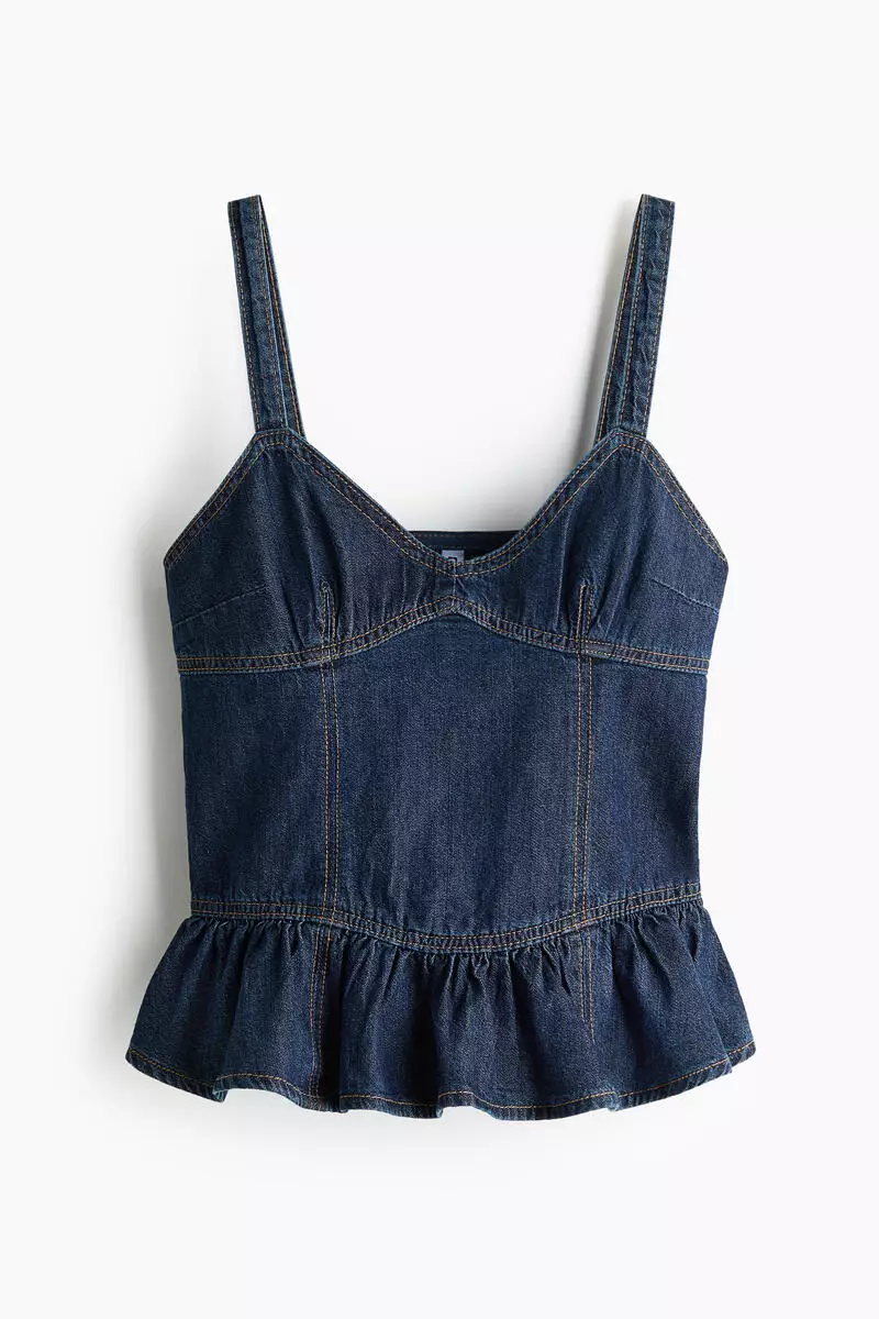 Denim peplum top