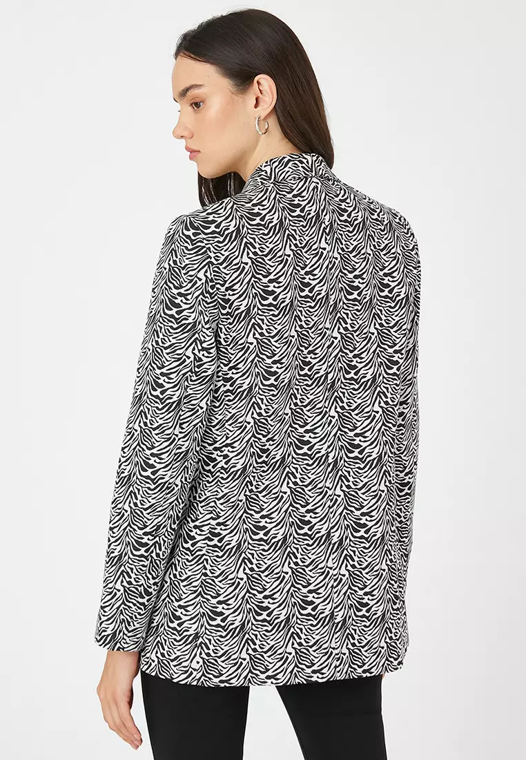 Zebra Patterned Blazer Jacket