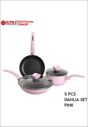SUPRA pink SUPRA Panci Alumunium Anti Lengket Set Dahlia 5 Pc - Pink 92ED4HLAC4BD9CGS_1