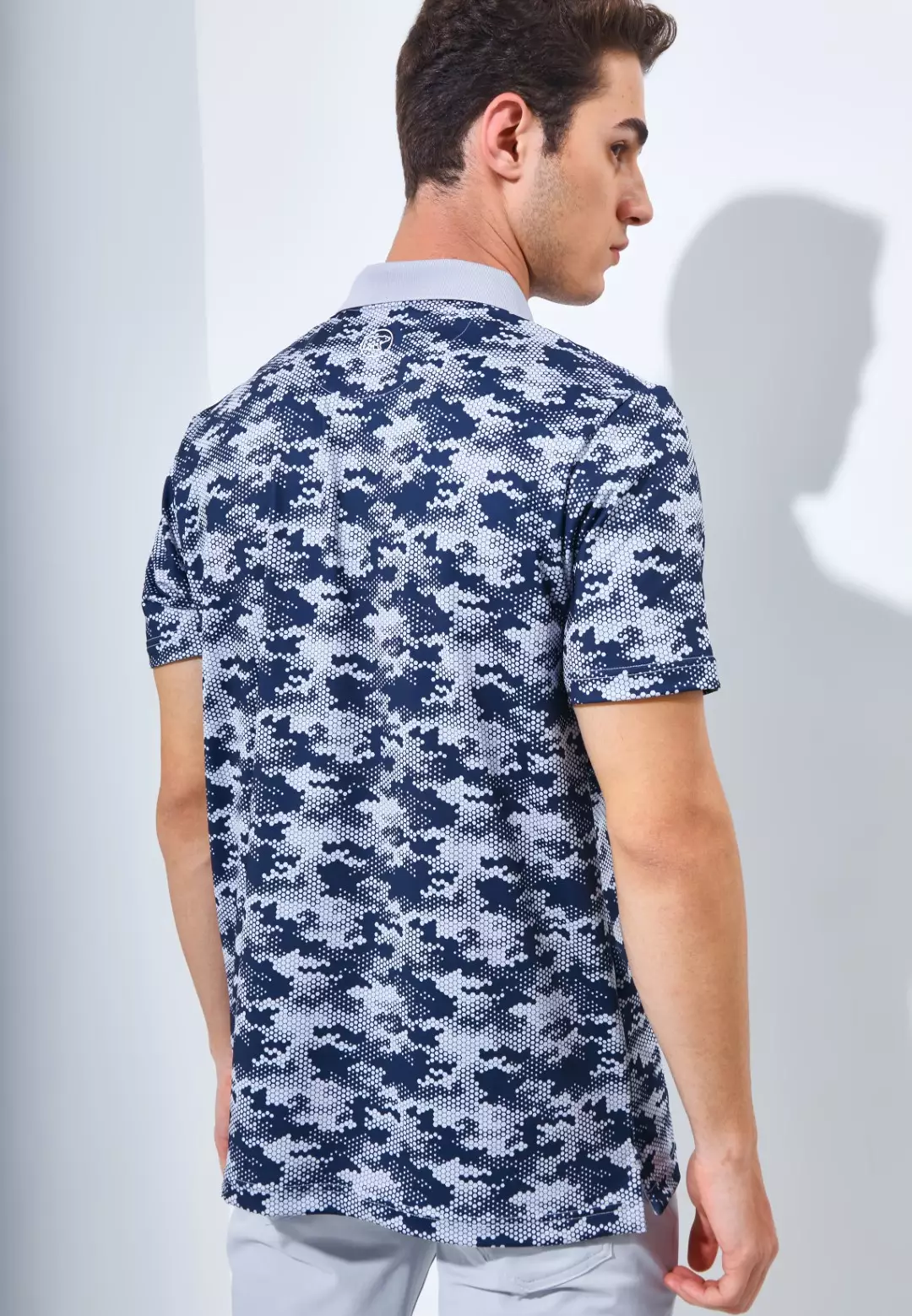 Jack Nicklaus Balboa Premium Mix Print Polo Silver Coast