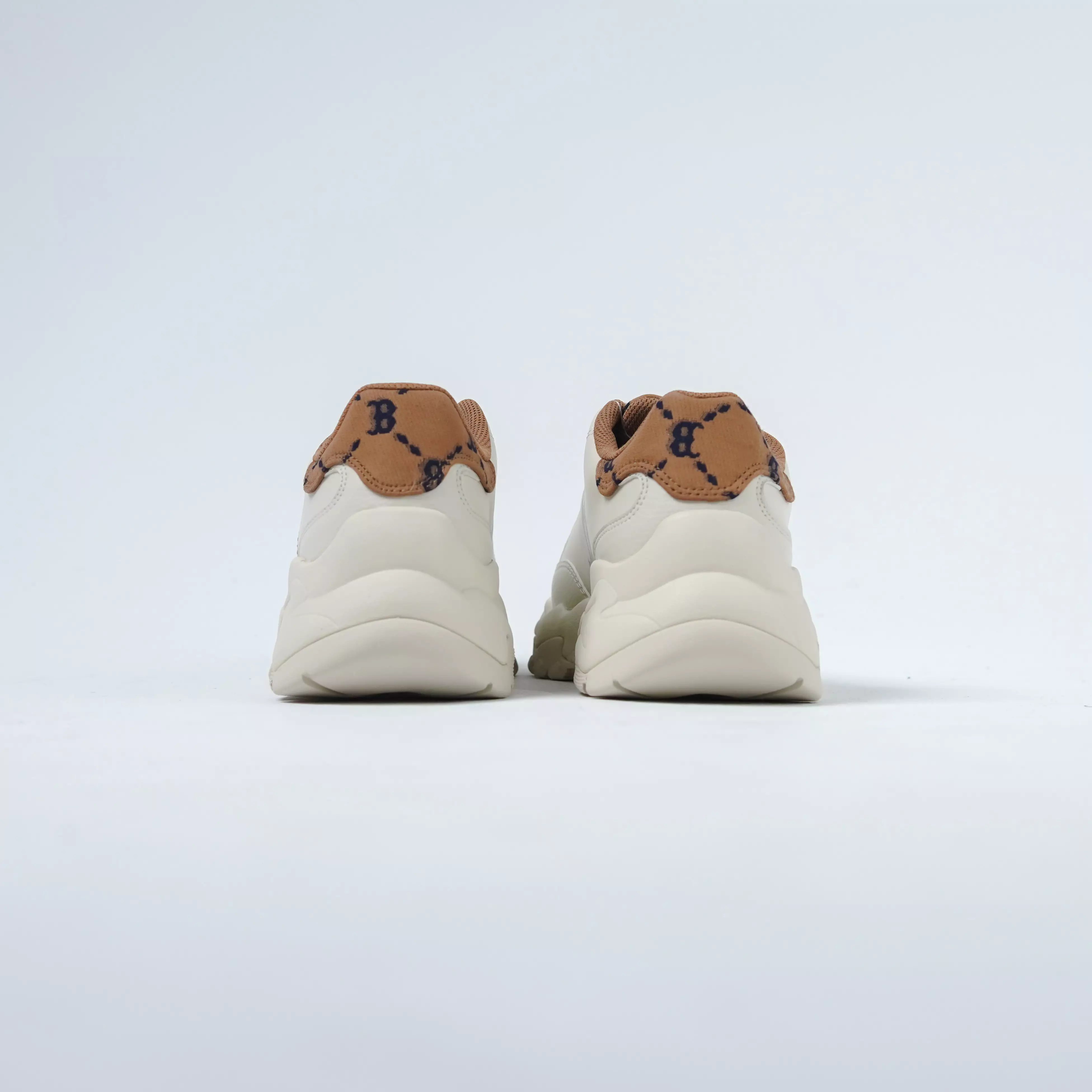 Sepatu MLB B BROWN SIDE BACK MONOGRAM BLACK BEIGE RYTON SNEAKER 100% ORIGINAL