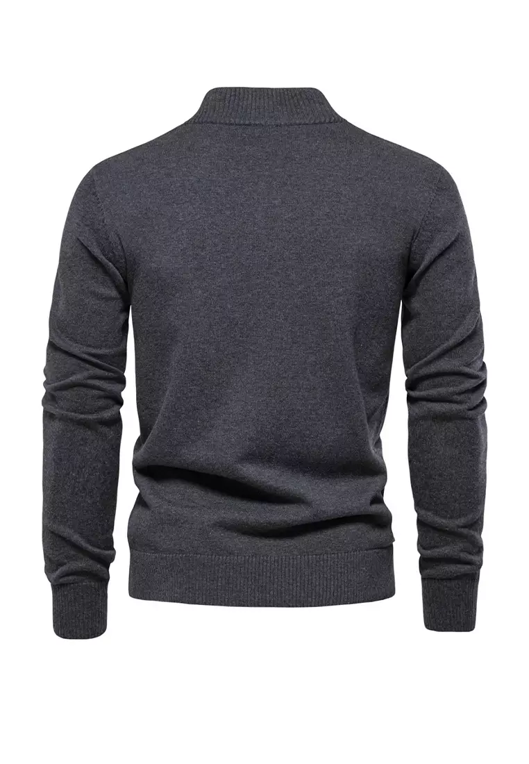 Stand Collar Knitted Cardigan AX-CW61