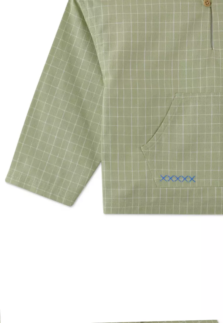 Baby Boys Hooded Shirt With Kangaroo Pocket