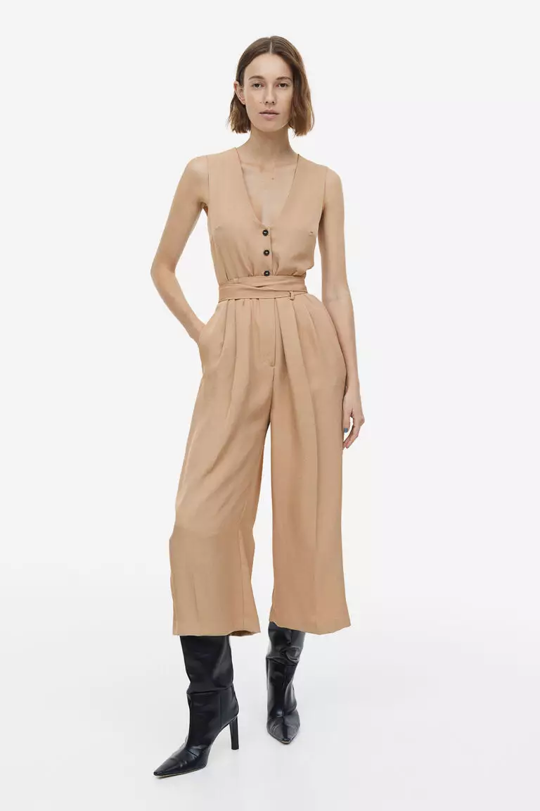 Jual H M V neck jumpsuit Original 2024 ZALORA Indonesia